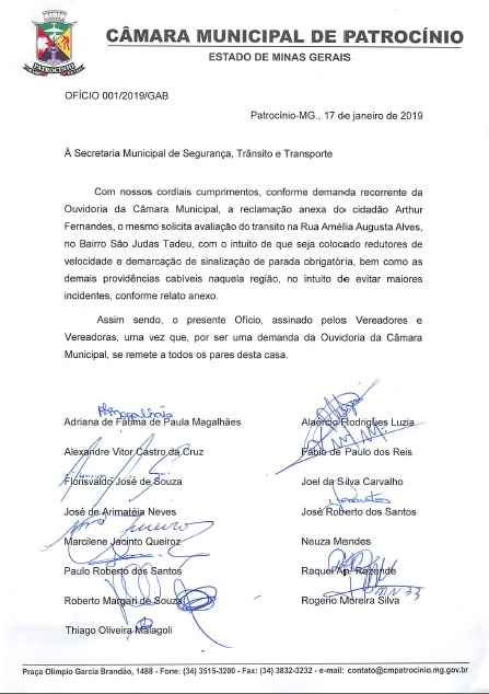 Ofício 001/2019