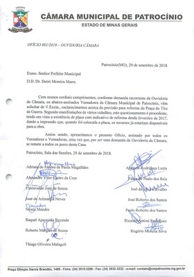 Oficio 001 - Reforma praça do tiro de guerra