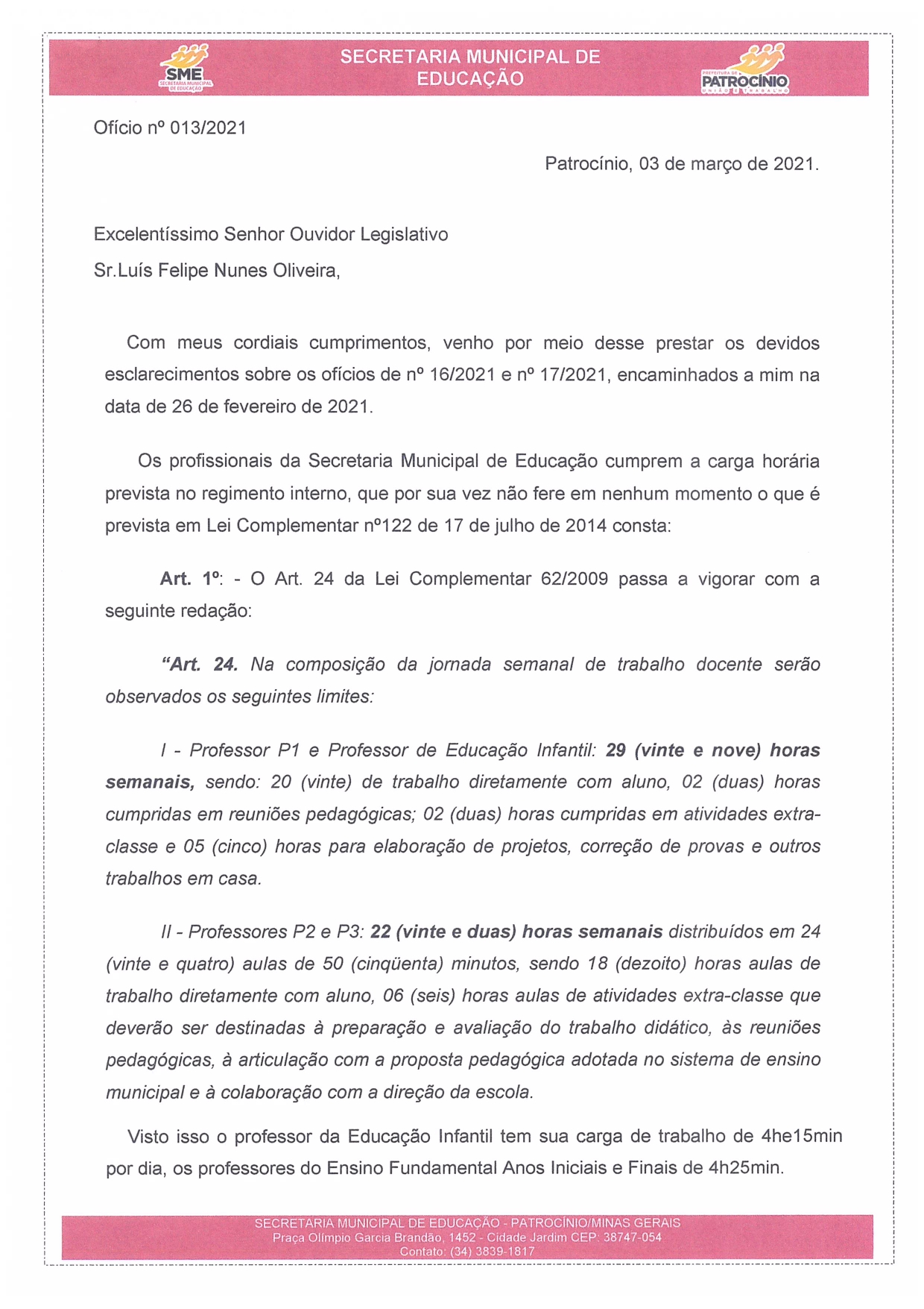 Ofício SME Parte 01