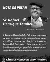 CÂMARA MUNICIPAL DECLARA LUTO OFICIAL