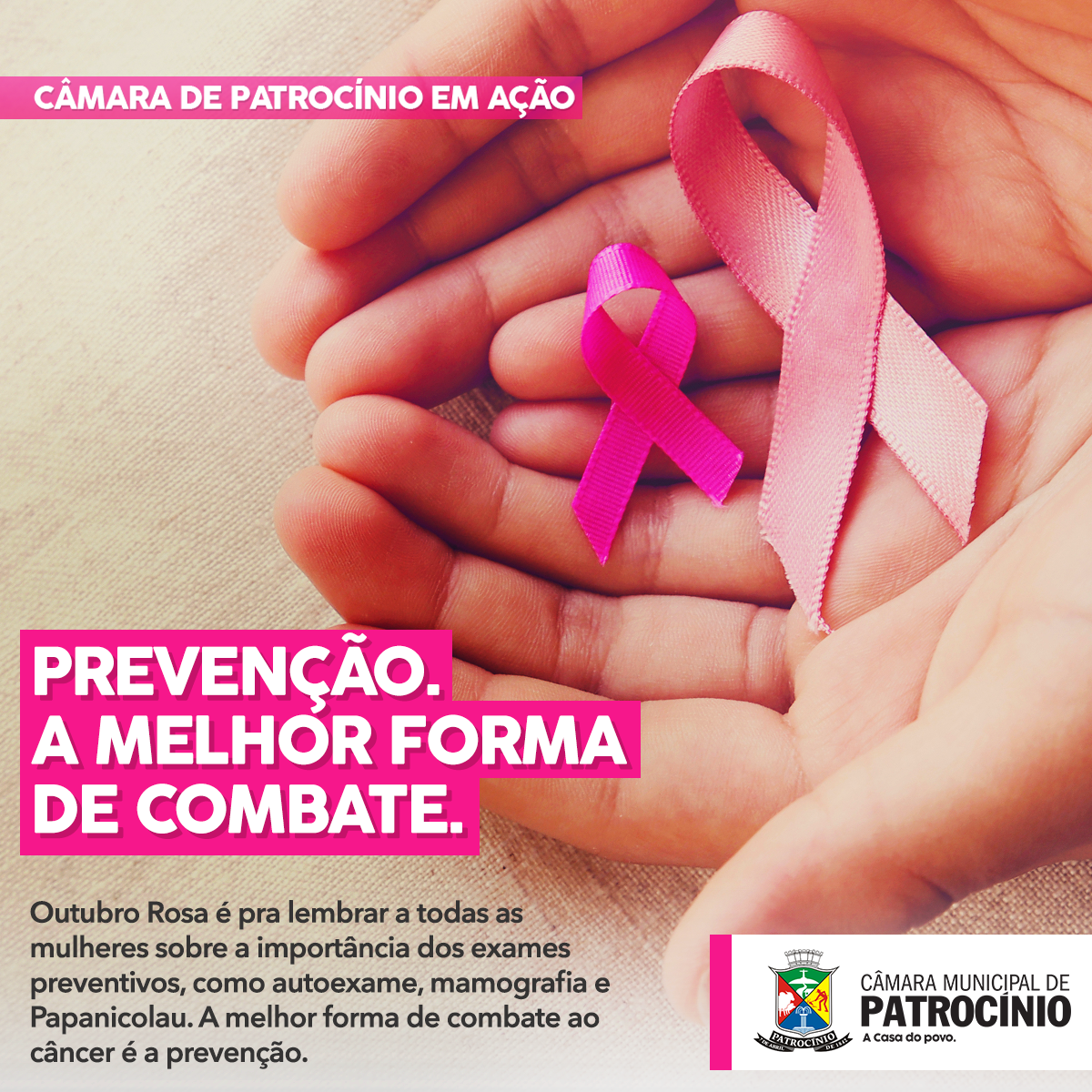 CÂMARA MUNICIPAL DE PATROCÍNIO APOIA O OUTUBRO ROSA