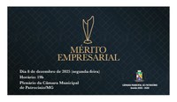 Câmara Municipal de Patrocínio promoverá a solenidade de entrega do Mérito Empresarial 2025