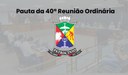Confira a pauta da 40ª reunião ordinária da Câmara Municipal de Patrocínio