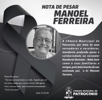 NOTA DE PESAR PELO FALECIMENTO DO SR. MANOEL FERREIRA