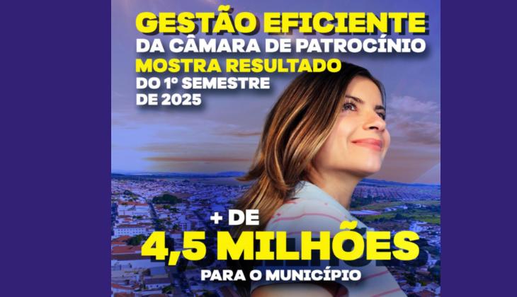 Câmara Municipal de Patrocínio repassa  mais R$ 4,5 milhões à Prefeitura de Patrocínio, fruto de gestão eficiente e economia no orçamento legislativo.