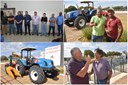 Vereadores participam de homenagem no dia do Agricultor na entrega de maquinários agrícolas